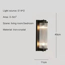 GobekUsa Crystal Wall Sconce: Copper LED Bedroom Lighting for TV Background, Dining Room