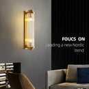 GobekUsa Crystal Wall Sconce: Copper LED Bedroom Lighting for TV Background, Dining Room