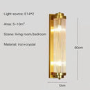 GobekUsa Crystal Wall Sconce: Copper LED Bedroom Lighting for TV Background, Dining Room