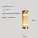 GobekUsa Crystal Wall Sconce: Copper LED Bedroom Lighting for TV Background, Dining Room
