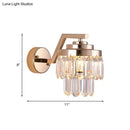 GobekUsa Modern Tri-Sided Crystal Rod Gold Wall Sconce with Single Bulb - Elegant Wall Mount Lighting Fixture