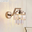 GobekUsa Modern Tri-Sided Crystal Rod Gold Wall Sconce with Single Bulb - Elegant Wall Mount Lighting Fixture