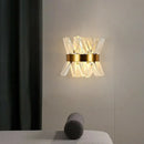 GobekUsa Modern Gold X-Shaped Wall Sconce with K9 Crystal - Bedroom Wall Mount Lamp