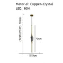 GobekUsa Crystal Wall Sconce Copper Body Light for Bedside, Stair, Foyer, Dining Room