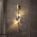 GobekUsa Crystal Wall Sconce Copper Body Light for Bedside, Stair, Foyer, Dining Room