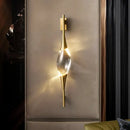 GobekUsa Crystal Wall Sconce Copper Body Light for Bedside, Stair, Foyer, Dining Room