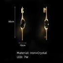 GobekUsa Crystal Wall Sconce Copper Body Light for Bedside, Stair, Foyer, Dining Room