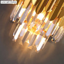 GobekUsa Modern Gold Crystal Wall Sconce: 3-Light Flush Lamp for Corridor