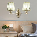 GobekUsa Modern Gold Crystal Wall Sconce with Tapered Flush Mount – Nordic Design, Ambient Lighting for Bedside