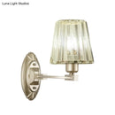 GobekUsa Modern Gold Crystal Wall Sconce with Tapered Flush Mount – Nordic Design, Ambient Lighting for Bedside
