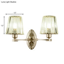 GobekUsa Modern Gold Crystal Wall Sconce with Tapered Flush Mount – Nordic Design, Ambient Lighting for Bedside