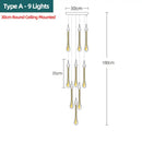 GobekUsa Crystal Water Drop Chandeliers: Modern Luxury LED Lighting for Bedroom, Bar & Decor