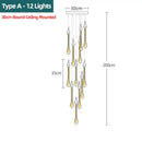 GobekUsa Crystal Water Drop Chandeliers: Modern Luxury LED Lighting for Bedroom, Bar & Decor