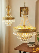GobekUsa Crystal Water Drop LED Ceiling Chandelier for Foyer and Entry Way