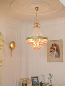 GobekUsa Crystal Water Drop LED Ceiling Chandelier for Foyer and Entry Way