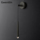 GobekUsa Crystal Water Drop Wall Sconce for Bathroom & Bedroom, Gold LED Mirror Light