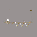 GobekUsa Sleek Gold Curves Pendant Light with Simplicity LED and Ball Shade