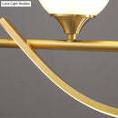 GobekUsa Sleek Gold Curves Pendant Light with Simplicity LED and Ball Shade
