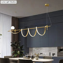 GobekUsa Sleek Gold Curves Pendant Light with Simplicity LED and Ball Shade