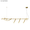 GobekUsa Sleek Gold Curves Pendant Light with Simplicity LED and Ball Shade