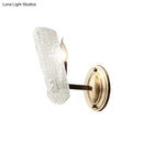 GobekUsa Modern Gold Curved Wall Mount Sconce with Clear Water Glass - 1/2 Lights for Living Room