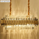GobekUsa Traditional Gold Rectangle-Cut Crystal Chandelier Light Kit - 10 Heads