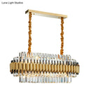 GobekUsa Traditional Gold Rectangle-Cut Crystal Chandelier Light Kit - 10 Heads