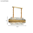 GobekUsa Traditional Gold Rectangle-Cut Crystal Chandelier Light Kit - 10 Heads