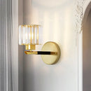 GobekUsa Modern Gold Cylinder Sconce Light Fixture with 1 Crystal Wall Mount - Elegant Lighting Solution