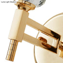 GobekUsa Modern Crystal Shade Wall Light: 1-Light Gold Cylinder Sconce Fixture