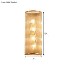 GobekUsa Minimalist Cylinder Wall Mount Crystal Rod Sconce - 4-Light Hallway Lighting in Gold