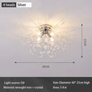 GobekUsa Dandelion Crystal Chandelier LED Ceiling Light for Romantic Living Room & Bedroom