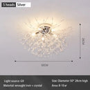 GobekUsa Dandelion Crystal Chandelier LED Ceiling Light for Romantic Living Room & Bedroom