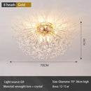 GobekUsa Dandelion Crystal Chandelier LED Ceiling Light for Romantic Living Room & Bedroom