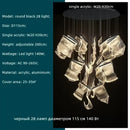 GobekUsa Acrylic Leaf Chandelier LED Light Dimmable Luxury Pendant for Home Decor