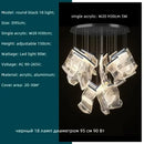GobekUsa Acrylic Leaf Chandelier LED Light Dimmable Luxury Pendant for Home Decor