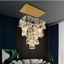 GobekUsa Acrylic Leaf Chandelier LED Light Dimmable Luxury Pendant for Home Decor