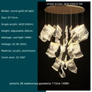 GobekUsa Acrylic Leaf Chandelier LED Light Dimmable Luxury Pendant for Home Decor