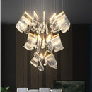 GobekUsa Acrylic Leaf Chandelier LED Light Dimmable Luxury Pendant for Home Decor