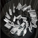 GobekUsa Acrylic Leaf Chandelier LED Light Dimmable Luxury Pendant for Home Decor