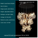 GobekUsa Acrylic Leaf Chandelier LED Light Dimmable Luxury Pendant for Home Decor