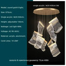 GobekUsa Acrylic Leaf Chandelier LED Light Dimmable Luxury Pendant for Home Decor