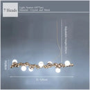 GobekUsa Caterpillar Metal Ball Chandelier: Modern Creative Long Bar Pendant Light for Kitchen Dining Room