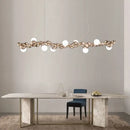 GobekUsa Caterpillar Metal Ball Chandelier: Modern Creative Long Bar Pendant Light for Kitchen Dining Room