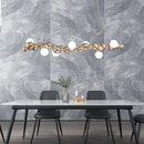 GobekUsa Caterpillar Metal Ball Chandelier: Modern Creative Long Bar Pendant Light for Kitchen Dining Room