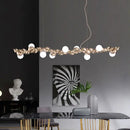 GobekUsa Caterpillar Metal Ball Chandelier: Modern Creative Long Bar Pendant Light for Kitchen Dining Room