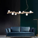 GobekUsa Caterpillar Metal Ball Chandelier: Modern Creative Long Bar Pendant Light for Kitchen Dining Room
