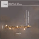 GobekUsa Caterpillar Metal Ball Chandelier: Modern Creative Long Bar Pendant Light for Kitchen Dining Room