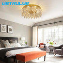 GobekUsa Crystal Ceiling Chandelier: Modern LED Round Pendant Lamp for Luxury Home Decor
