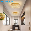 GobekUsa Crystal Ceiling Chandelier: Modern LED Round Pendant Lamp for Luxury Home Decor